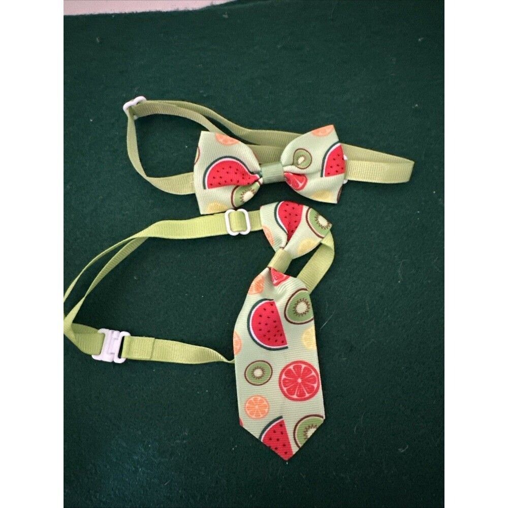 Small Pet Bow Tie & Neck Tie Set – Adjustable Dog/Cat Formal Wear Accessories